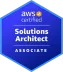 AWS Solution Architect Associate certification badge
